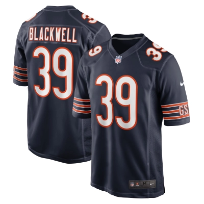 Men's Chicago Bears Josh Blackwell Navy Game Player Jersey 01