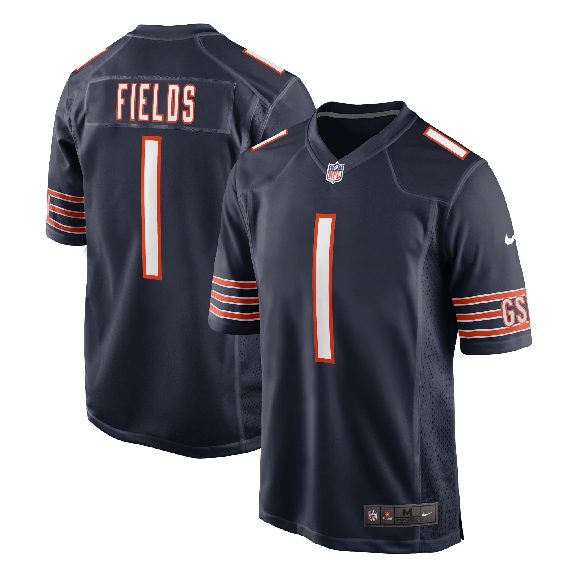 Men's Chicago Bears Justin Fields Navy Game Jersey