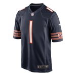 Men's Chicago Bears Justin Fields Navy Game Jersey