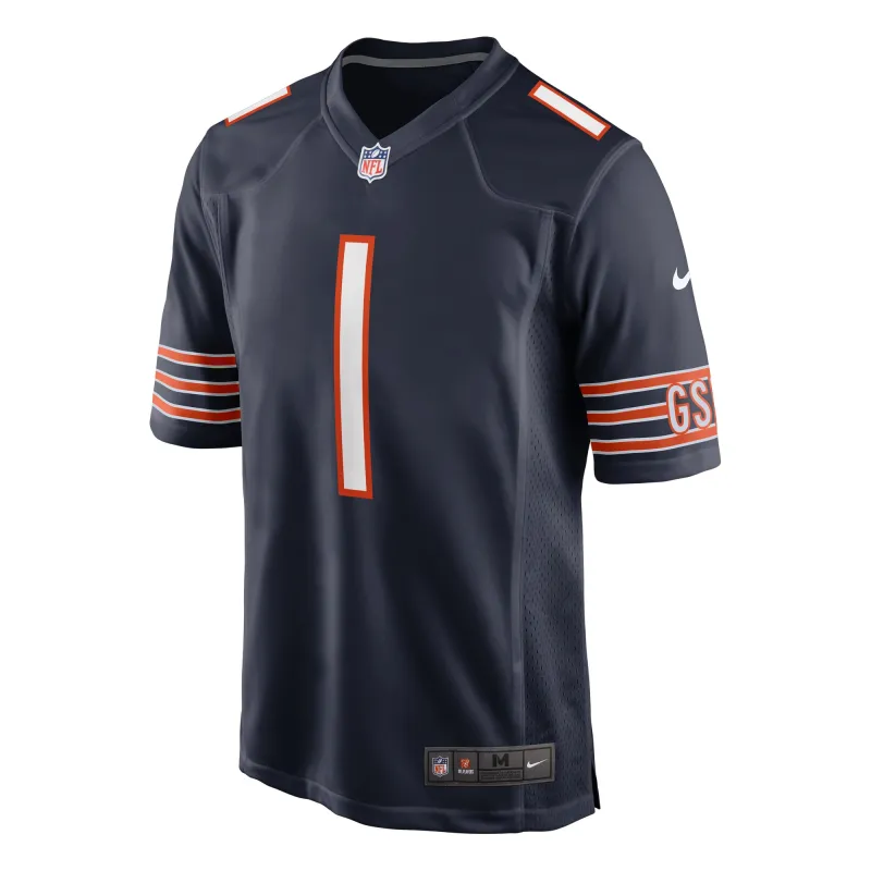 Men's Chicago Bears Justin Fields Navy Game Jersey
