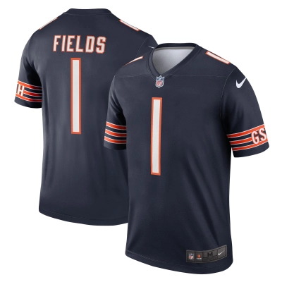 Men's Chicago Bears Justin Fields Navy Legend Jersey 01