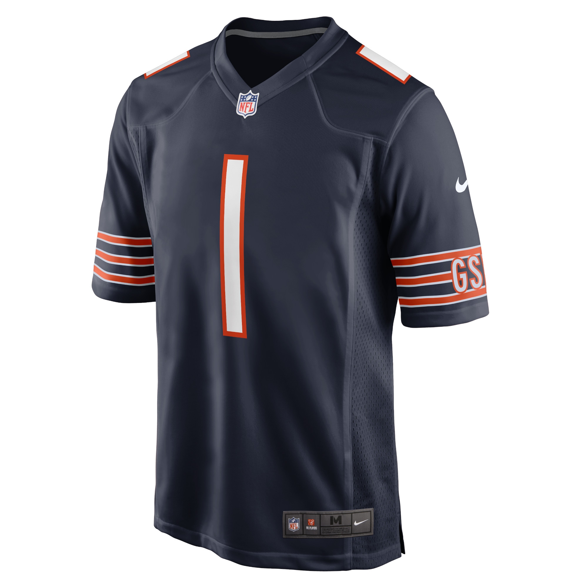 Men's Chicago Bears Justin Fields Navy Player Game Jersey
