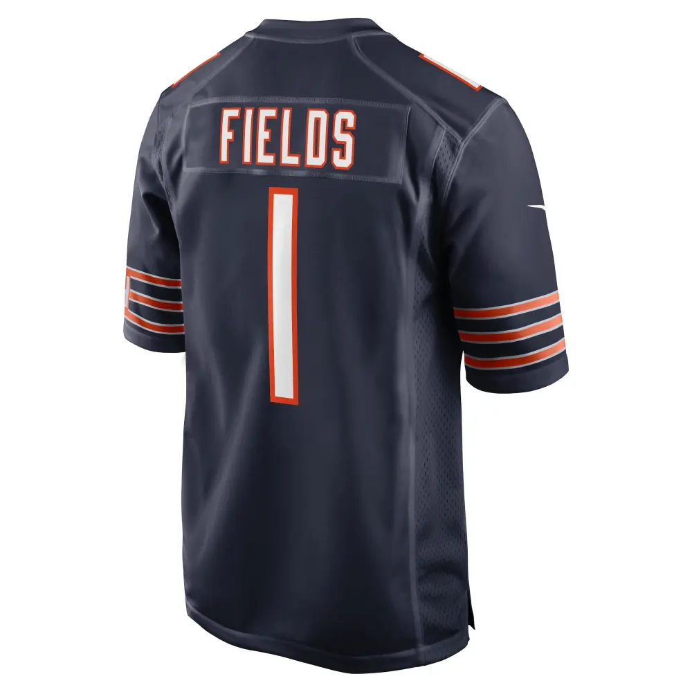 Men's Chicago Bears Justin Fields Navy Player Game Jersey