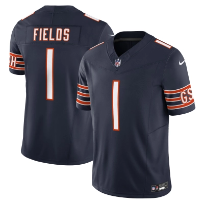 Men's Chicago Bears Justin Fields Navy Vapor F.U.S.E. Limited Jersey 01