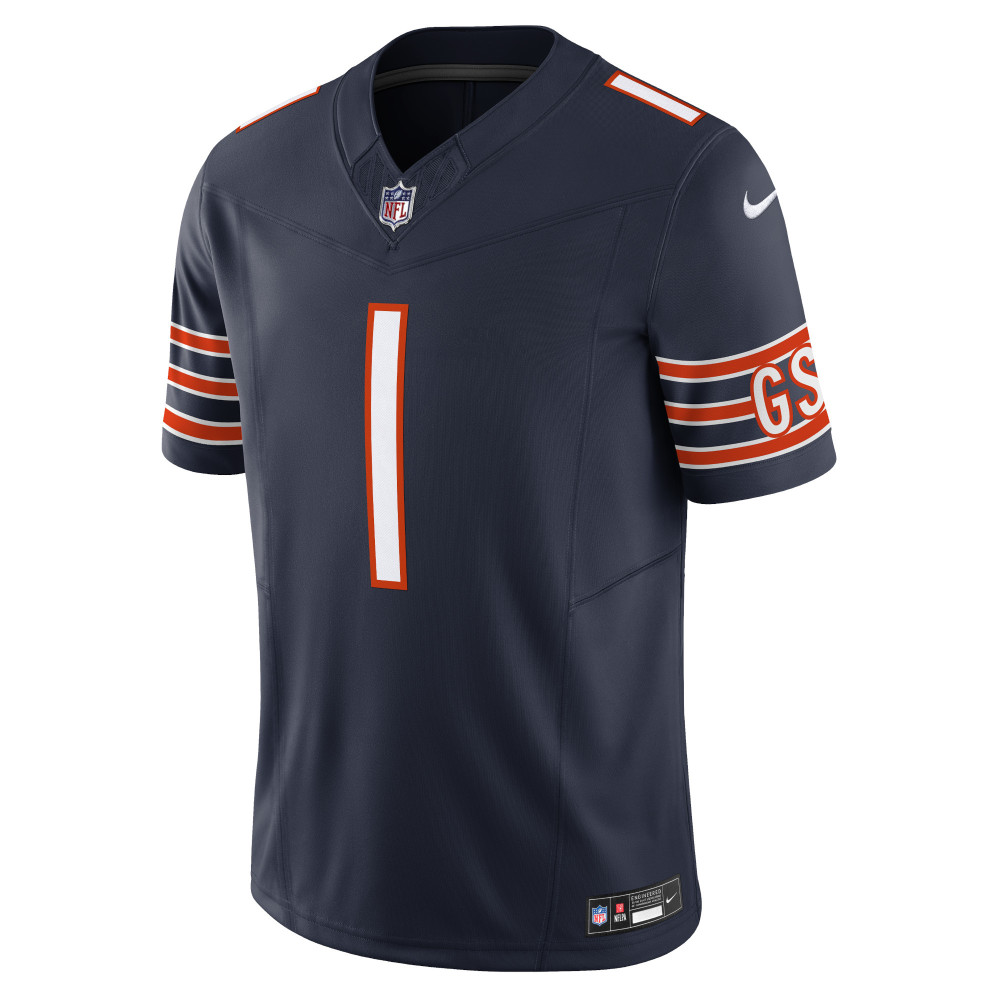 Men's Chicago Bears Justin Fields Navy Vapor F.U.S.E. Limited Jersey