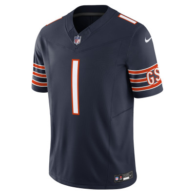 Men's Chicago Bears Justin Fields Navy Vapor F.U.S.E. Limited Jersey 02