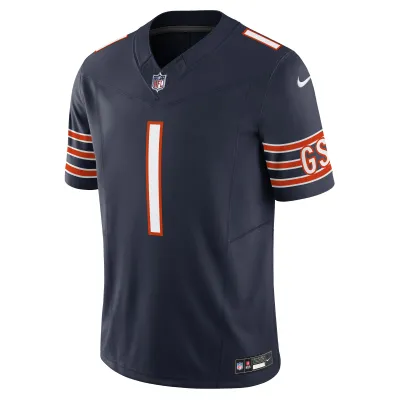 Men's Chicago Bears Justin Fields Navy Vapor F.U.S.E. Limited Jersey 02