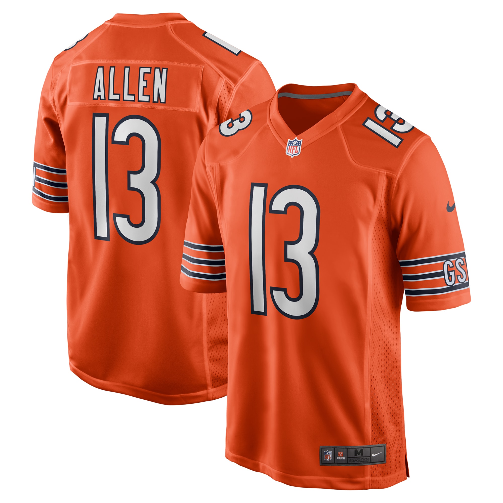 Men's Chicago Bears Keenan Allen Orange Alternate Game Jersey