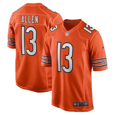 Men's Chicago Bears Keenan Allen Orange Alternate Game Jersey 01