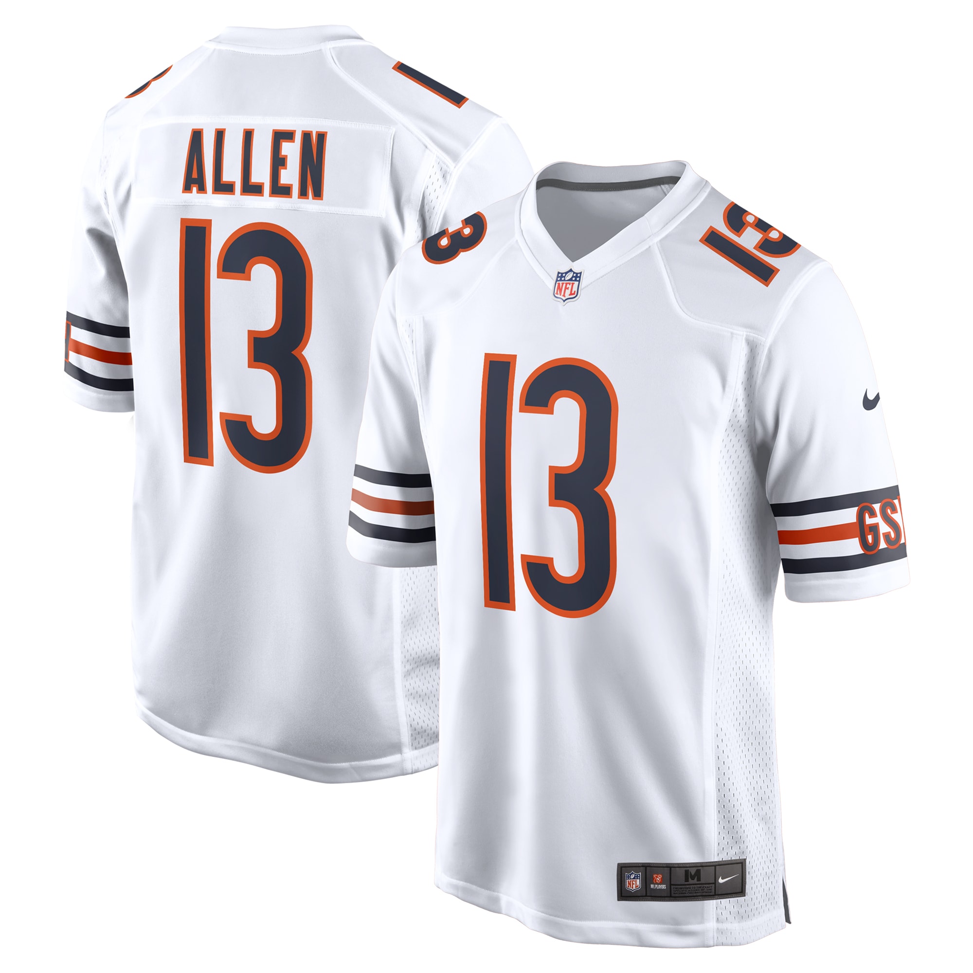 Men's Chicago Bears Keenan Allen White Game Jersey