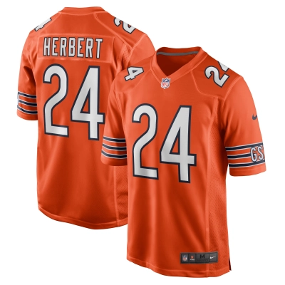 Men's Chicago Bears Khalil Herbert Orange Alternate Game Player Jersey 01
