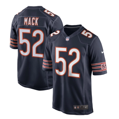 Men's Chicago Bears Khalil Mack Navy Game Player Jersey 01