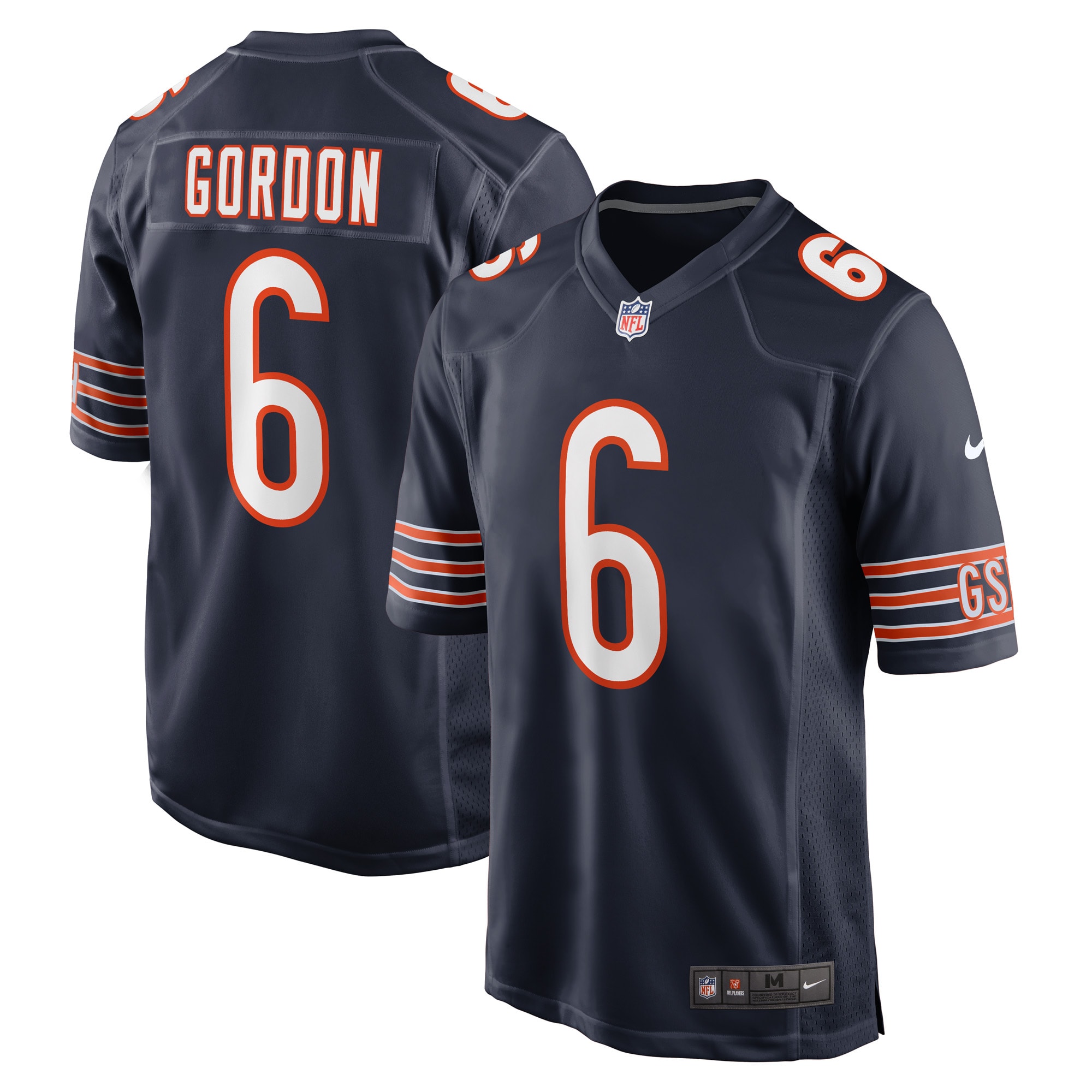 Men's Chicago Bears Kyler Gordon Navy Game Player Jersey