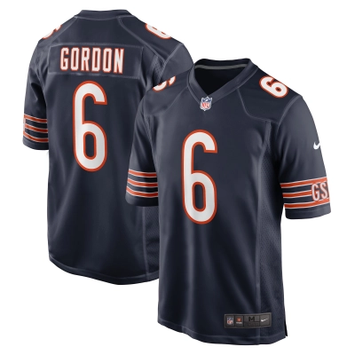 Men's Chicago Bears Kyler Gordon Navy Game Player Jersey 01