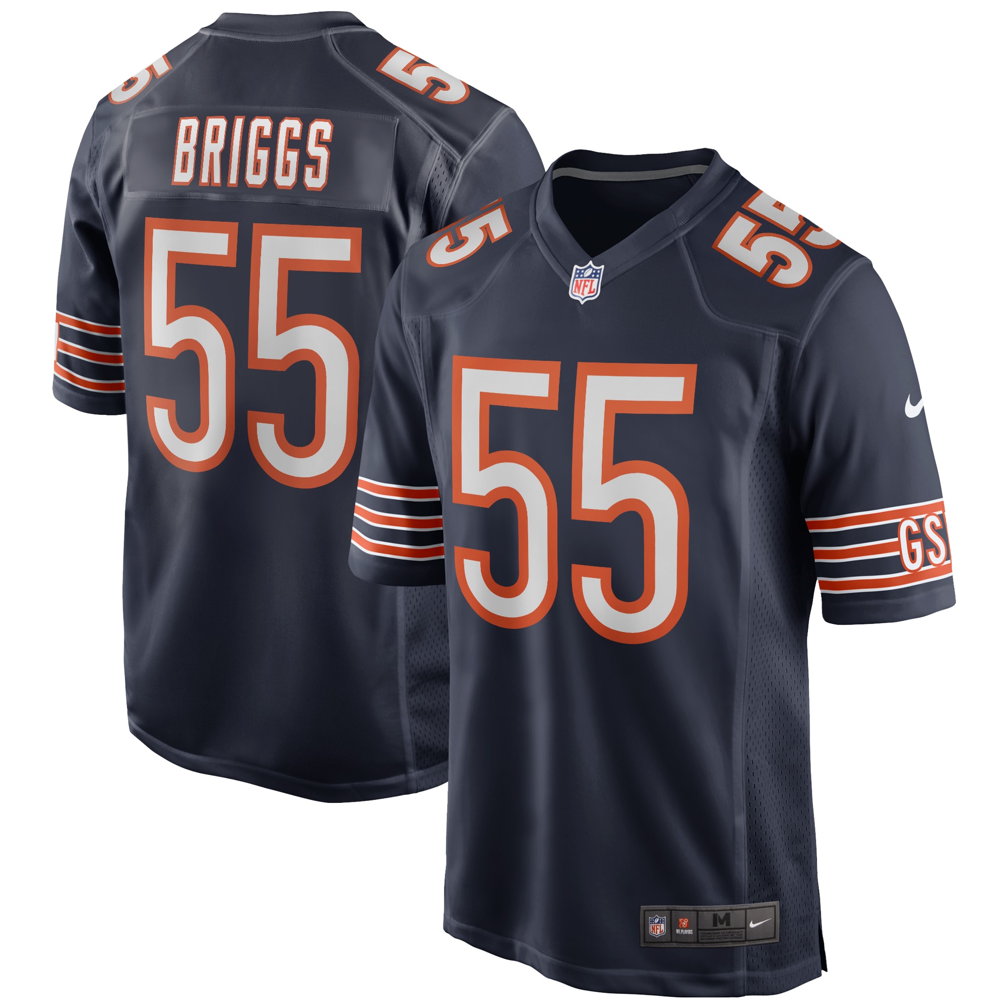Men's Chicago Bears Lance Briggs Navy Game Retired Player Jersey