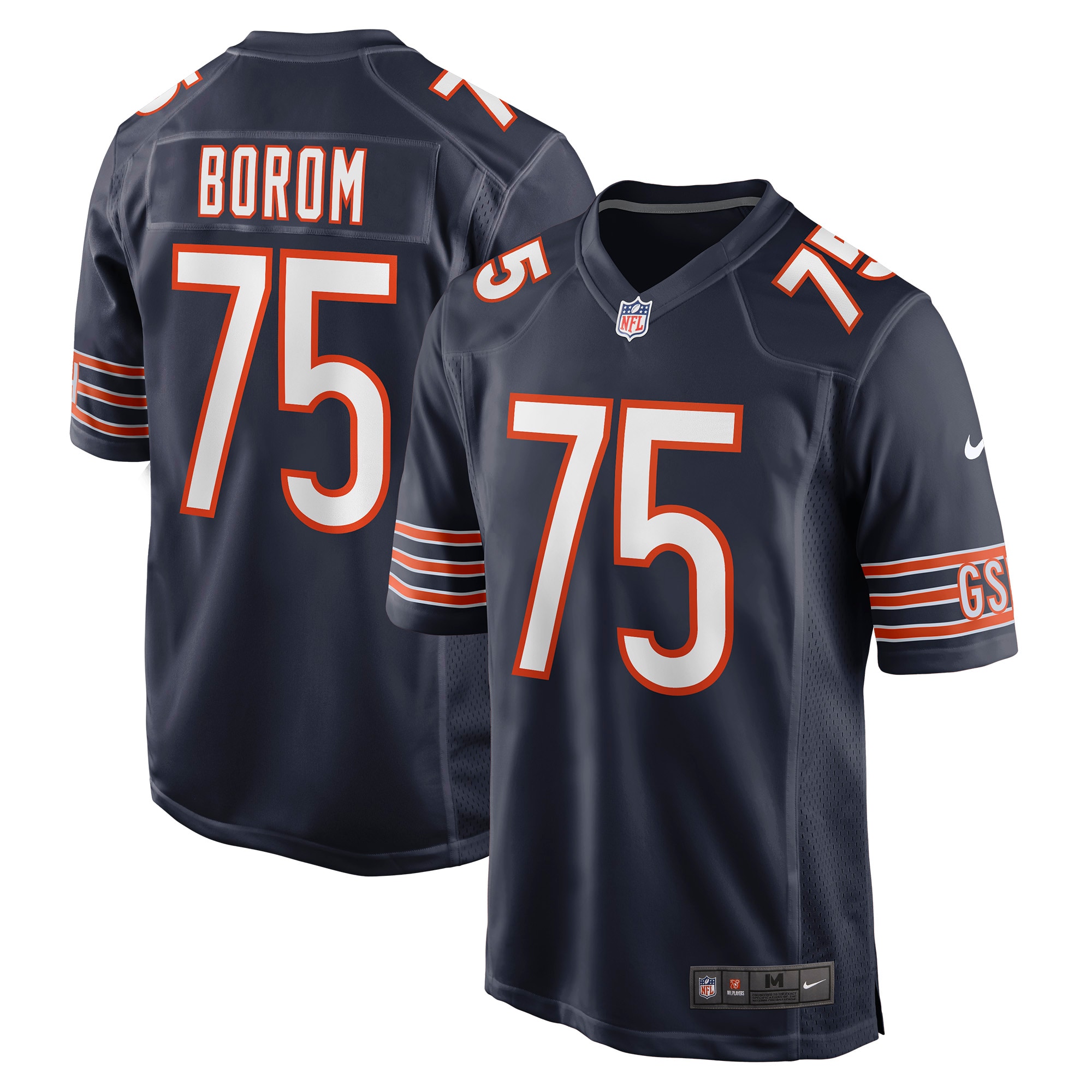Men's Chicago Bears Larry Borom Navy Game Jersey