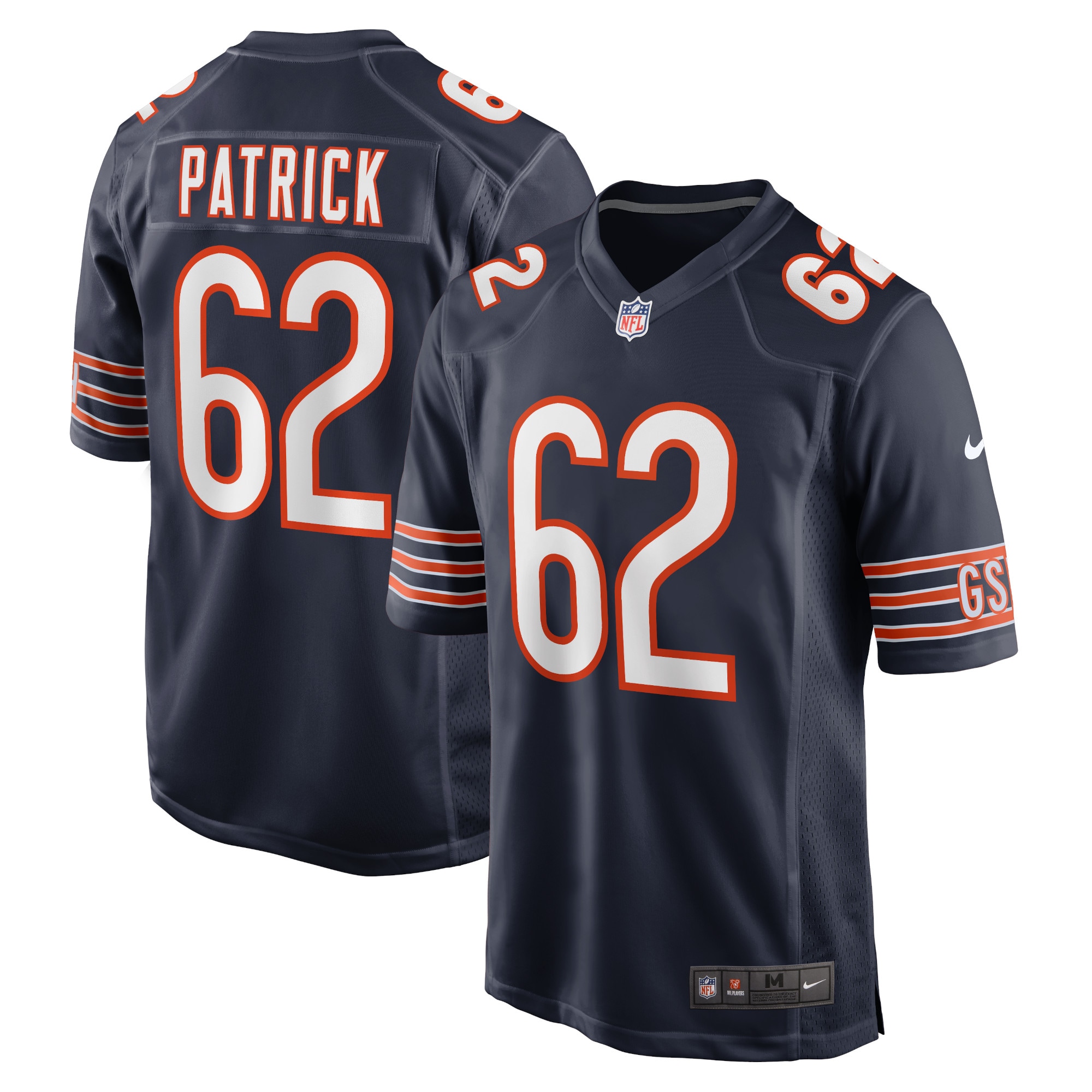 Men's Chicago Bears Lucas Patrick Navy Game Jersey