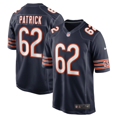 Men's Chicago Bears Lucas Patrick Navy Game Jersey 01