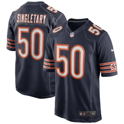 Men's Chicago Bears Mike Singletary Navy Game Retired Player Jersey 01