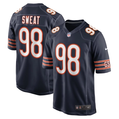 Men's Chicago Bears Montez Sweat Navy Game Jersey 01