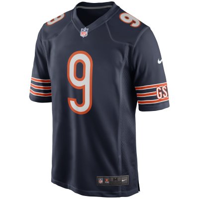 Men's Chicago Bears Nick Foles Navy Game Player Jersey 02