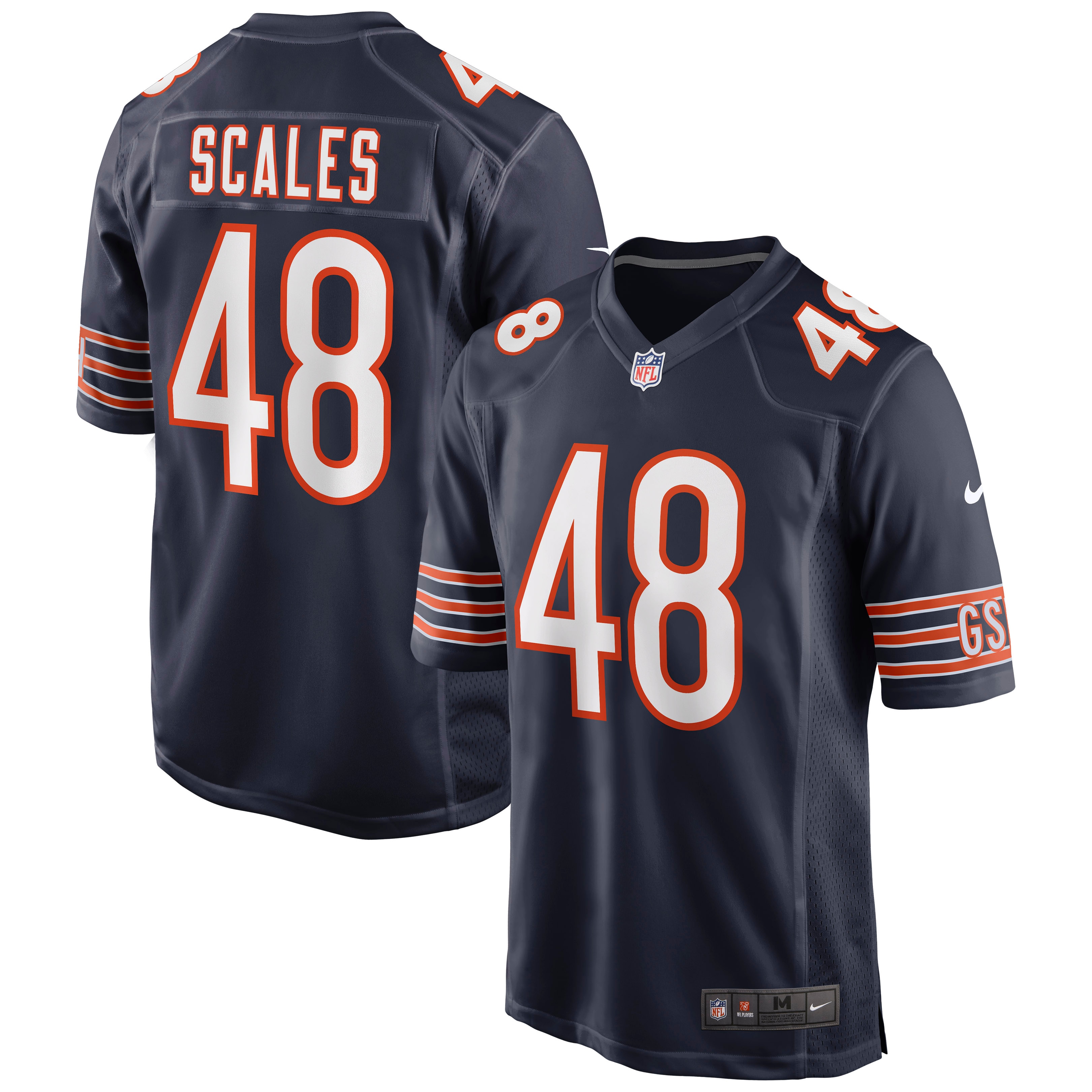 Men's Chicago Bears Patrick Scales Navy Game Jersey