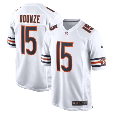Men's Chicago Bears Rome Odunze White Game Jersey 01