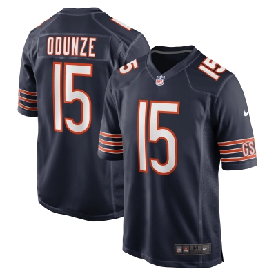 Men's Chicago Bears Rome Odunze Navy 2024 NFL Draft First Round Pick Player Game Jersey 01