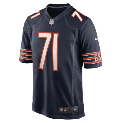 Men's Chicago Bears Ryan Bates Navy Game Jersey 02