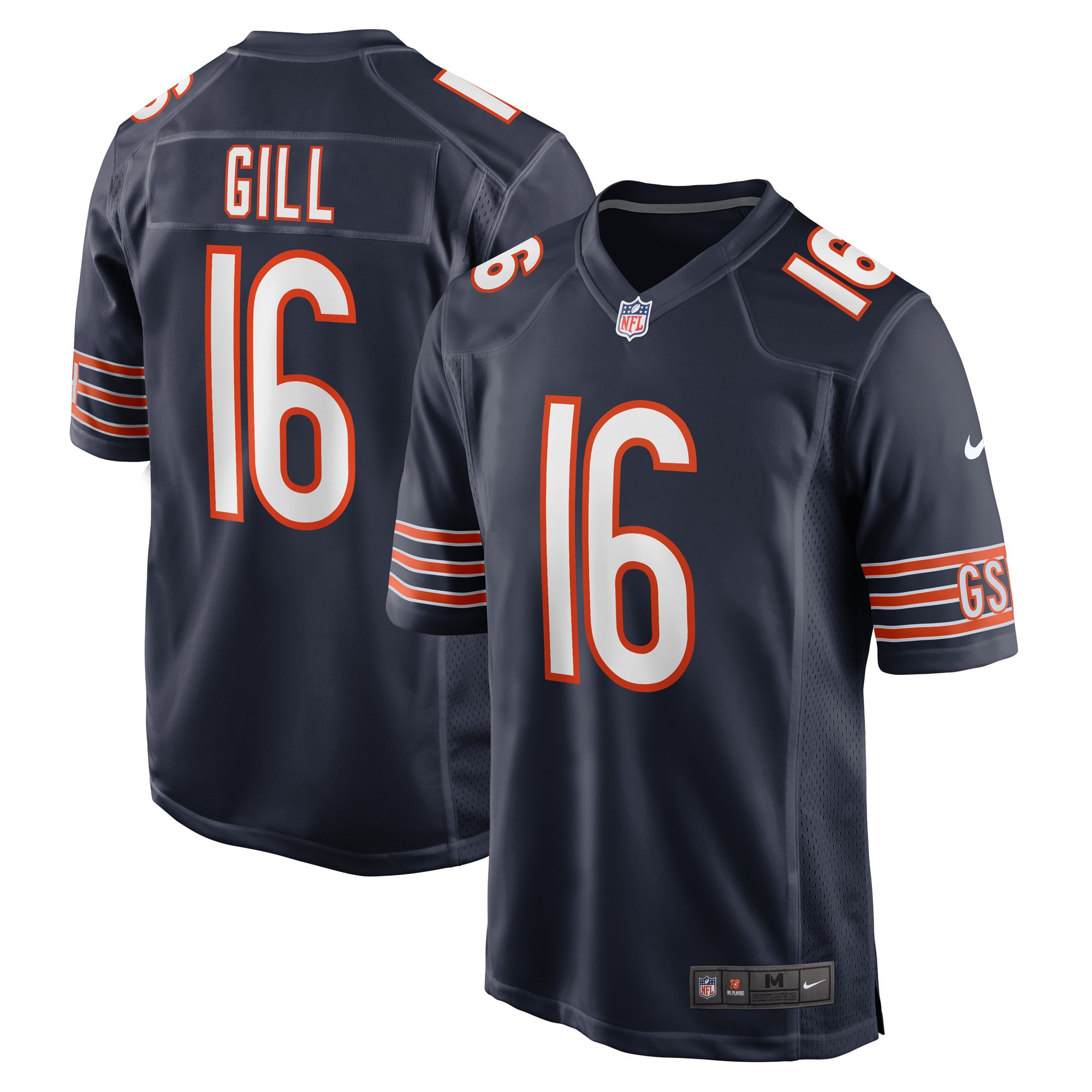 Men's Chicago Bears Trenton Gill Navy Game Player Jersey
