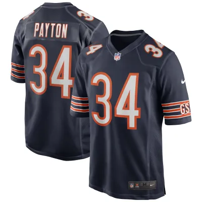 Men's Chicago Bears Walter Payton Navy Game Retired Player Jersey 01