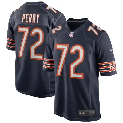 Men's Chicago Bears William Perry Navy Game Retired Player Jersey 01