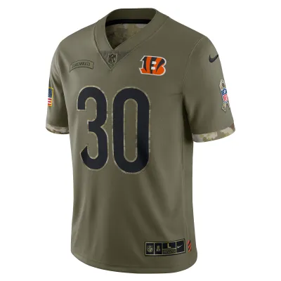 Men's Cincinnati Bengals Olive 2022 Salute To Service Limited Jersey 02