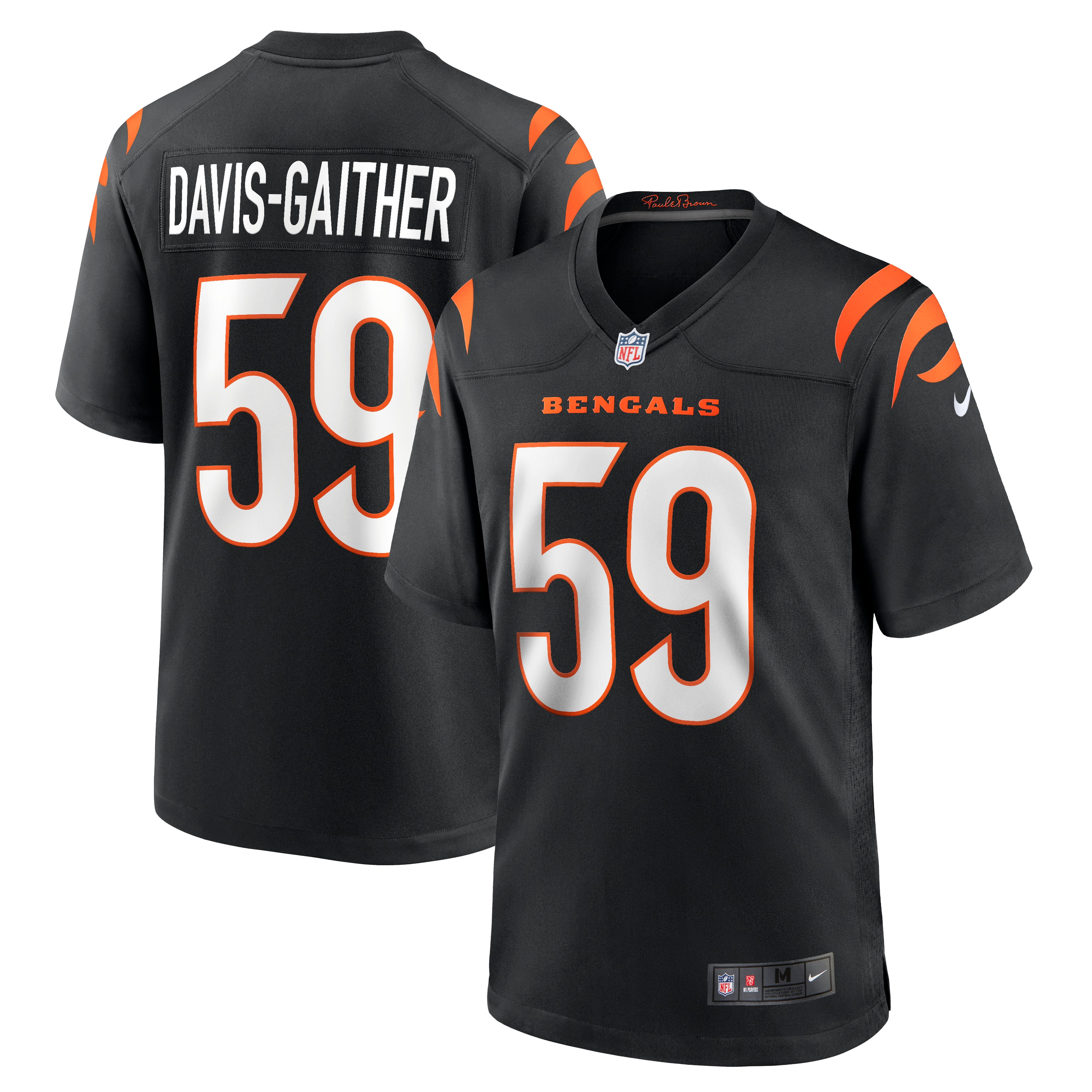 Men's Cincinnati Bengals Akeem Davis-Gaither Black Game Player Jersey