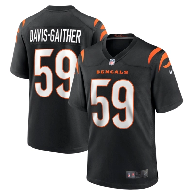Men's Cincinnati Bengals Akeem Davis-Gaither Black Game Player Jersey 01