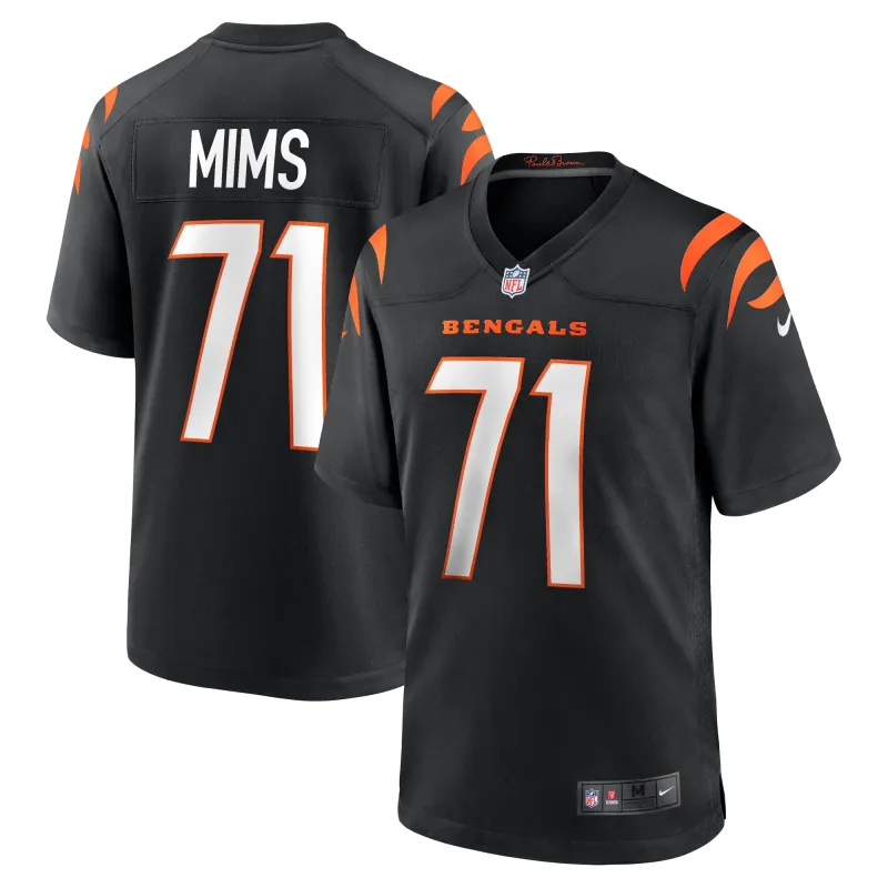 Men's Cincinnati Bengals Amarius Mims Black 2024 NFL Draft First Round Pick Player Game Jersey