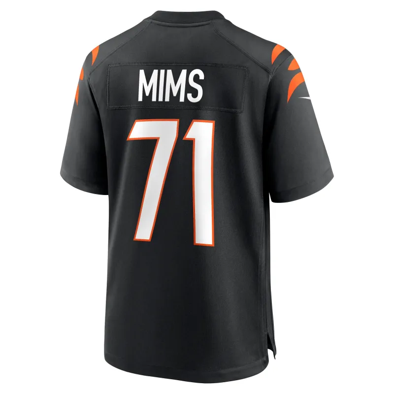 Men's Cincinnati Bengals Amarius Mims Black 2024 NFL Draft First Round Pick Player Game Jersey