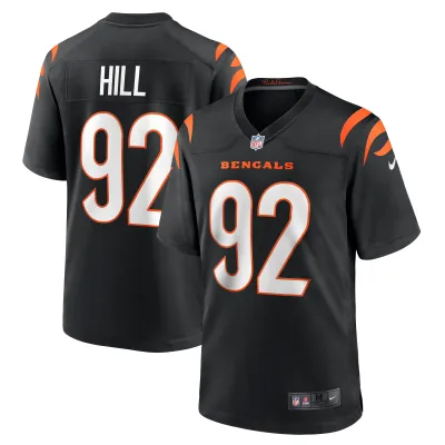 Men's Cincinnati Bengals B.J. Hill Black Game Jersey 01