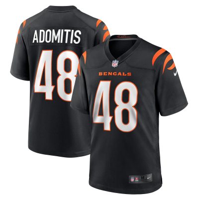 Men's Cincinnati Bengals Cal Adomitis Black Game Player Jersey 01