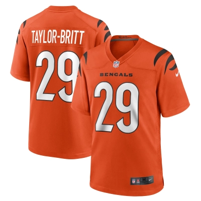Men's Cincinnati Bengals Cam Taylor-Britt Orange Alternate Game Jersey 01