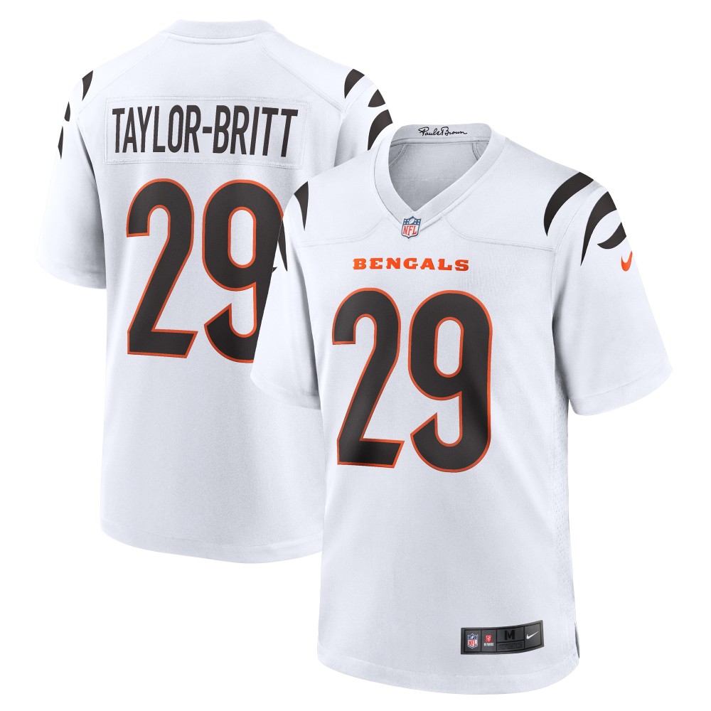 Men's Cincinnati Bengals Cam Taylor-Britt White Game Jersey
