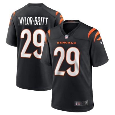 Men's Cincinnati Bengals Cam Taylor-Britt Black Game Player Jersey 01