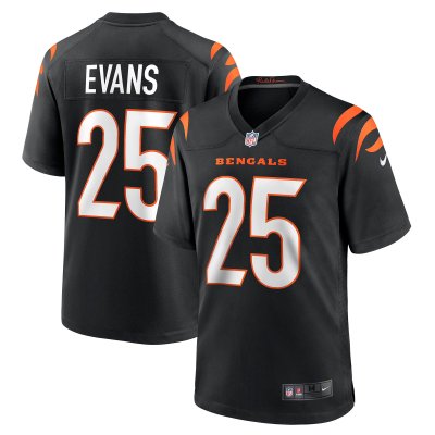 Men's Cincinnati Bengals Chris Evans Black Game Jersey 01