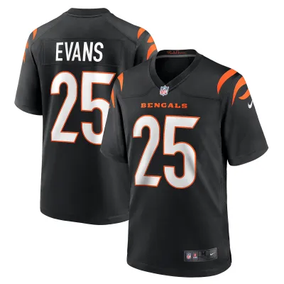 Men's Cincinnati Bengals Chris Evans Black Game Jersey 01