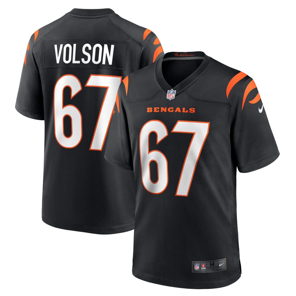 Men's Cincinnati Bengals Cordell Volson Black Game Player Jersey