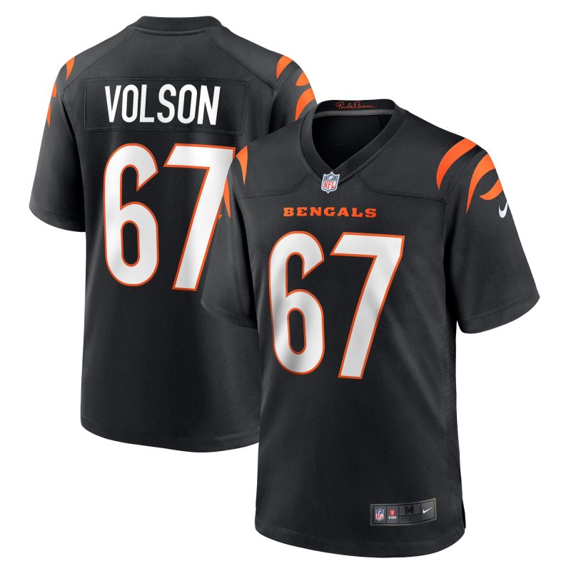 Men's Cincinnati Bengals Cordell Volson Black Game Player Jersey