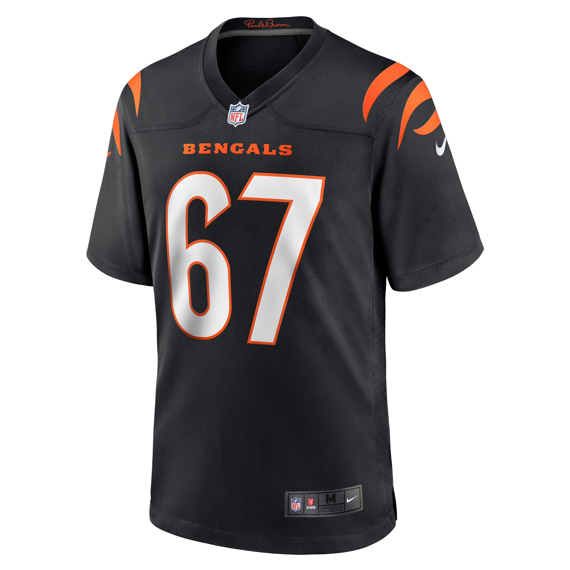 Men's Cincinnati Bengals Cordell Volson Black Game Player Jersey