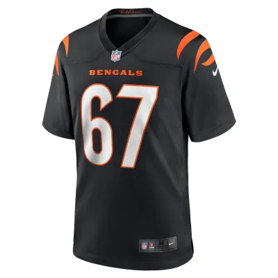 Men's Cincinnati Bengals Cordell Volson Black Game Player Jersey 02