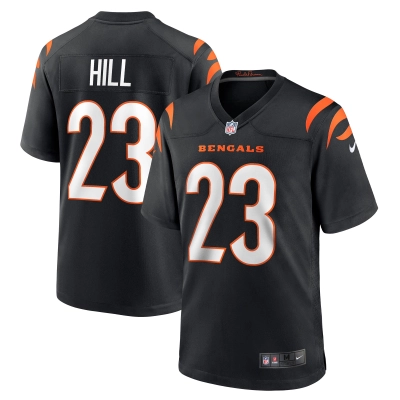 Men's Cincinnati Bengals Daxton Hill Black Player Game Jersey 01