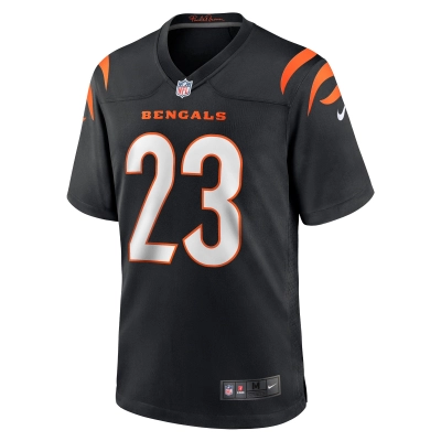 Men's Cincinnati Bengals Daxton Hill Black Player Game Jersey 02
